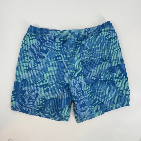 EUC Vineyard Vines Chappy Blue Tropical Palm Leaf Swim Trunks Size M 1M001318 - Picture 7 of 7